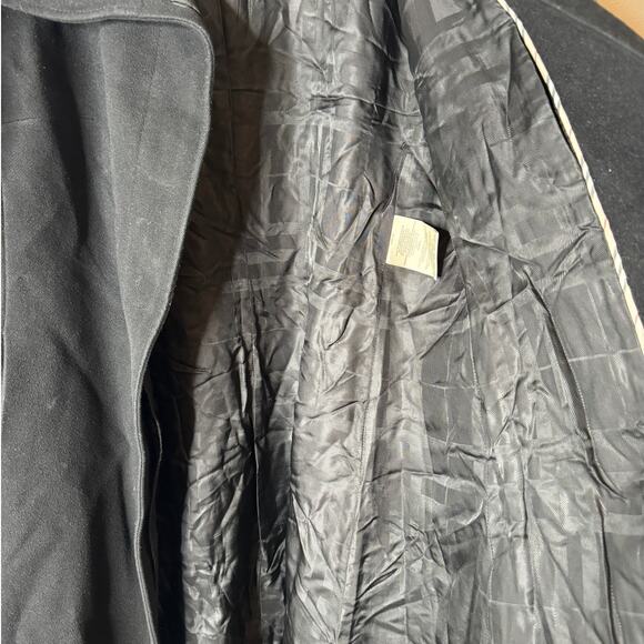 Burberry London Women UK 14 US 12 Black Wool Cashmere Stand Collar Long Coat - Picture 12 of 16